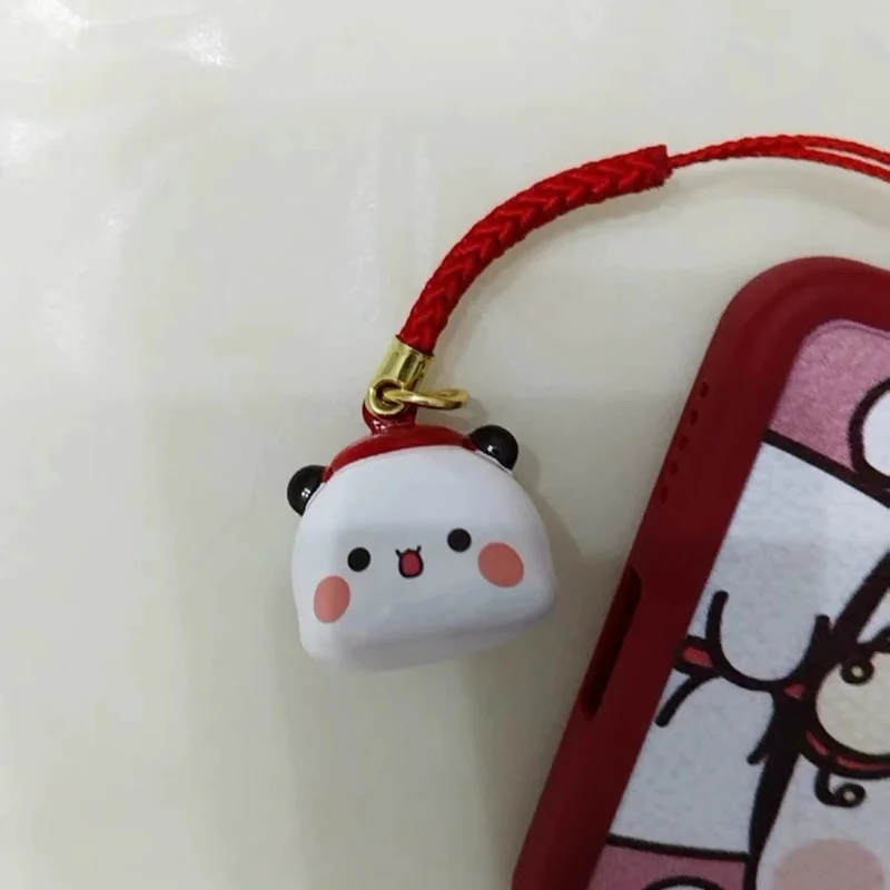 Cute Cartoon Panda Yier Bubu Bell Pendant Kawaii Anime Bear  Keychain Car Pendant Bag Hanging Chain Toy Children Birthday Gift