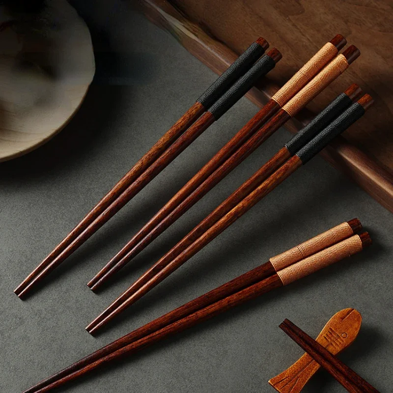 Shushi palillos de madera, palillos japoneses de madera maciza, palillos de Ramen de cuerda puntiagudos, utensilios de cocina para restaurante