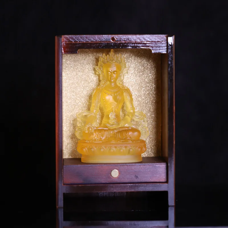 Home Cabinet God of Wealth Large Buddha Altar with Door Bodhisattva Shrine Worship Table Worsh