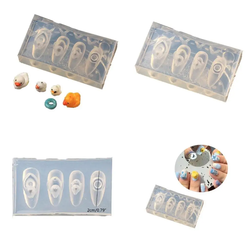

P9FE Duck Silicone Carving Mold Decoration Carving Template Resin Casting Molds DIY Art Maincure Tools