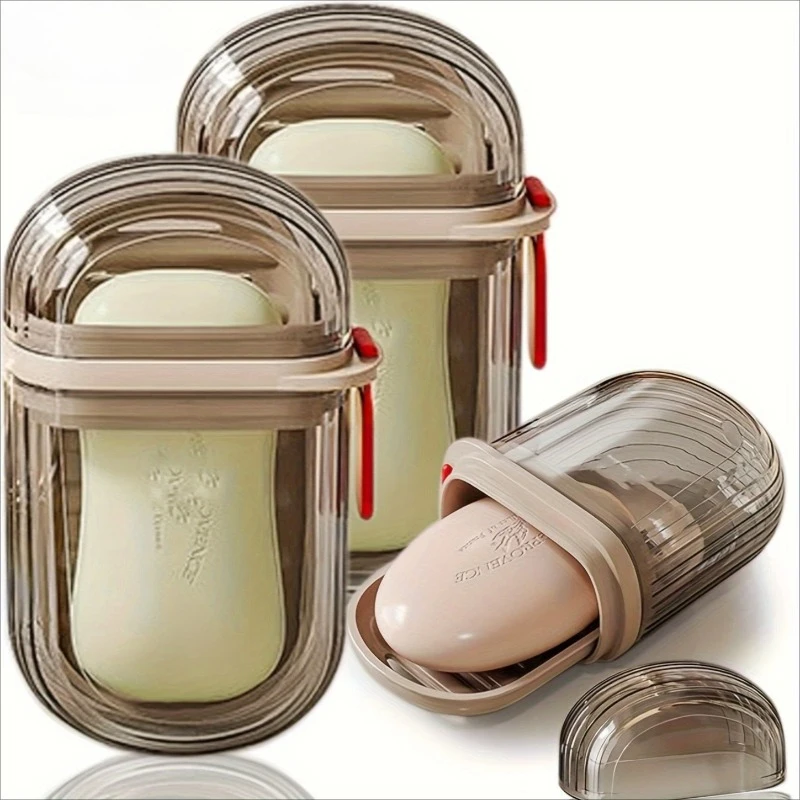 1pcs Creative Travel Soap Box with Lid Sealed and Drainable Portable Small Soap Box for Business Trip Travel Soap Box
