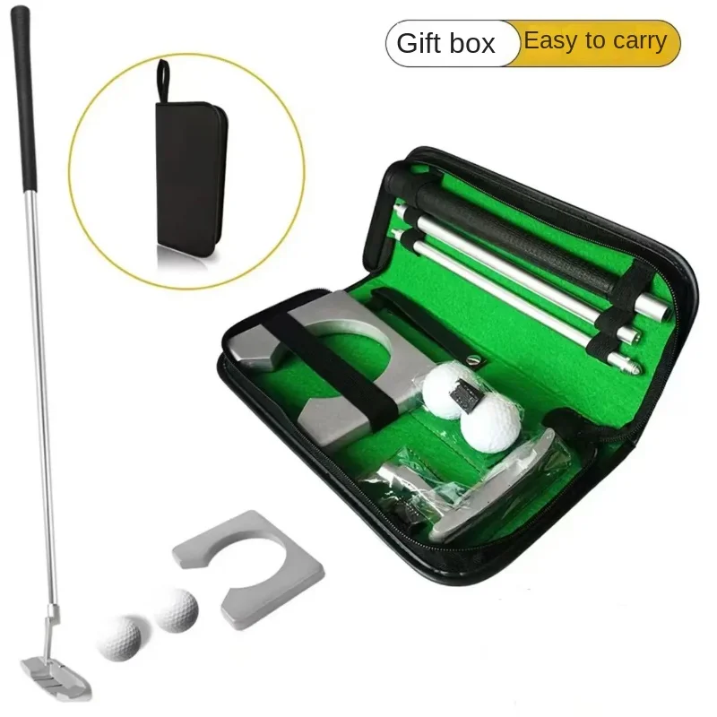 HOW TRUE Golf Three Section Putting Trainer Dual Sided Detachable Aluminum Alloy Practice Club Head with Gift Box Set