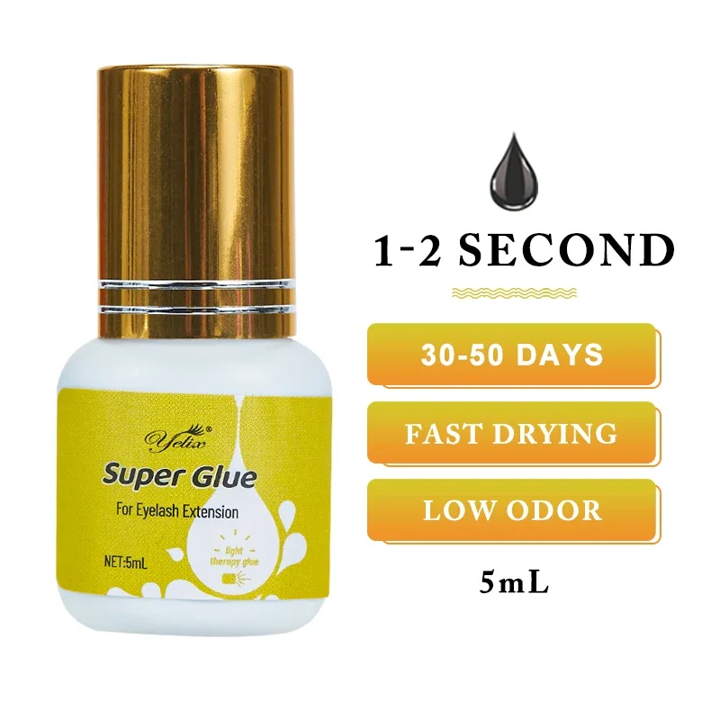 Yelix wimpern verlängerung kleber 0.5-1 Sec Schnelle Trockenen einzelne wimpern kleber Schwarz/Klar wimpern kleber Falsche Wimpern lash erweiterung