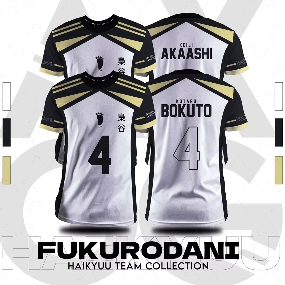 جديد الصيف الخريف Haikyuu Fukurodani الكرتون أنيمي تأثيري الرجال جيرسي الصيف قصيرة الأكمام الأطفال المحملة قمة الموضة المرأة تي شيرت