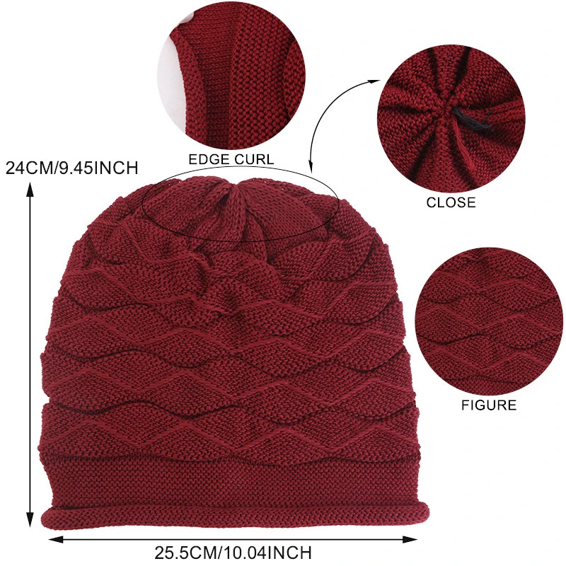 

New Unisex Slouchy Winter Hats Men and Women Warm Beanie Cap Casual Winter Knitted Hat Bonnet Hijab Headscarf Outdoor Headwear