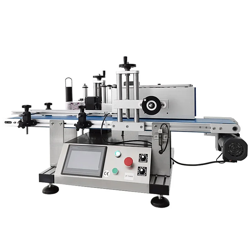 LY ラウンドプラスチックボトルラベリングステッカーマシン全自動タッチスクリーンオプションコードプリンタ機能 220V 110V