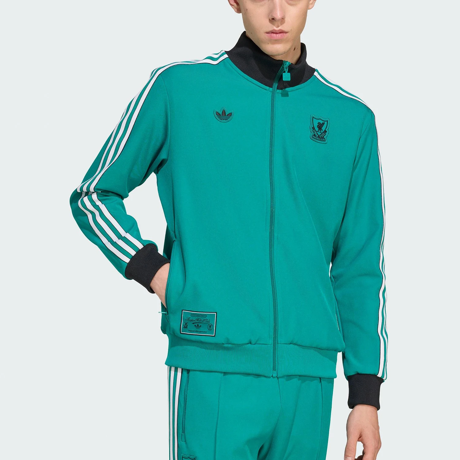 Adidas genuine clover men's sports stand collar durable football jacket JW5464