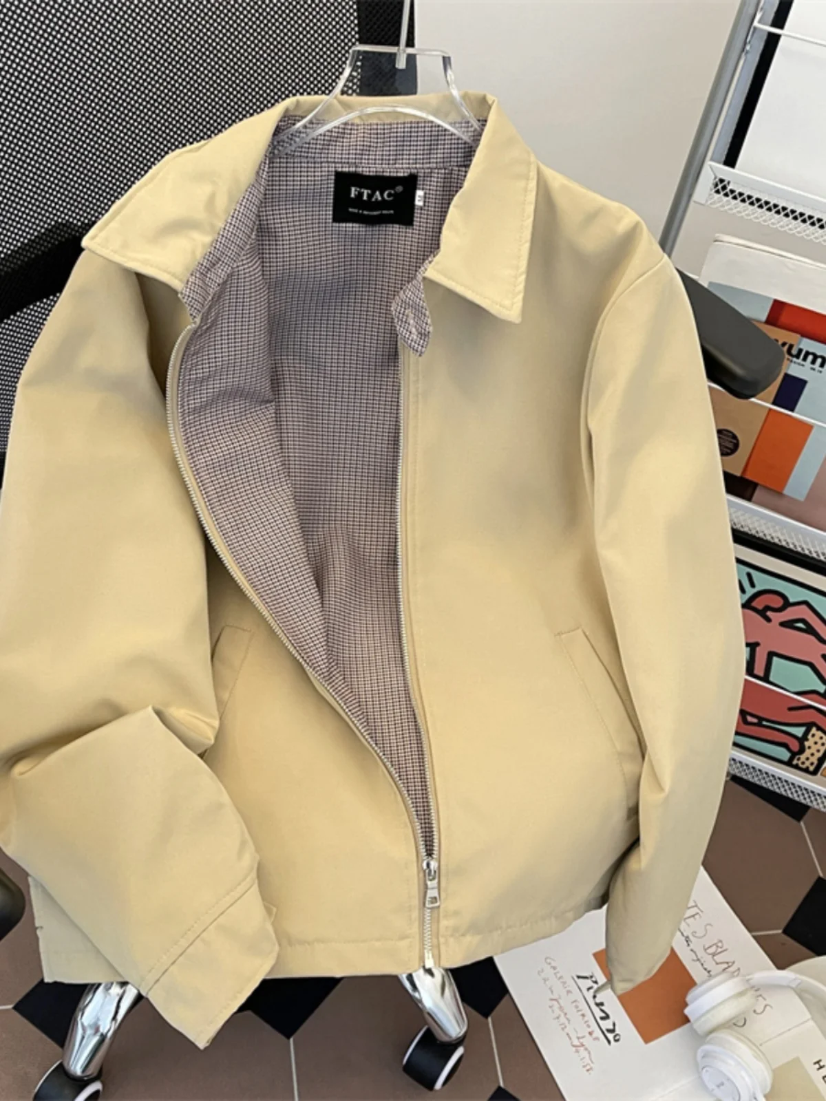 

Casual Loose Men's Jaet Spring Autumn New Sle American Retro Cleanfit Top Birdseye Pattern Inner Coat Youth Faion