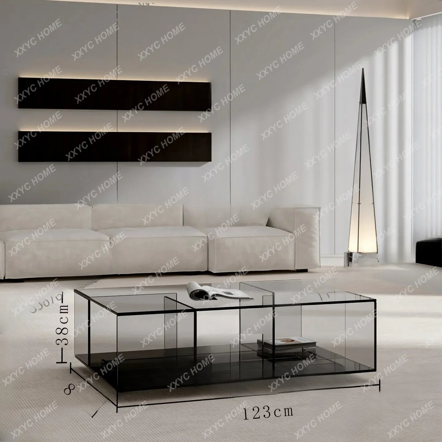 minimalist coffee table living room household acrylic glass premium rectangular tea table