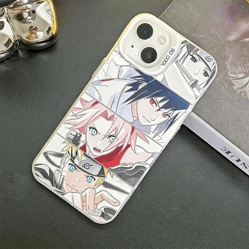 ناروتو ساسوكي ساكورا ساي أنيمي جراب هاتف آيفون 11 12 13 14 15 16 17 برو ماكس زائد 17 اير ناروتو غطاء مقاوم للصدمات كابا #3