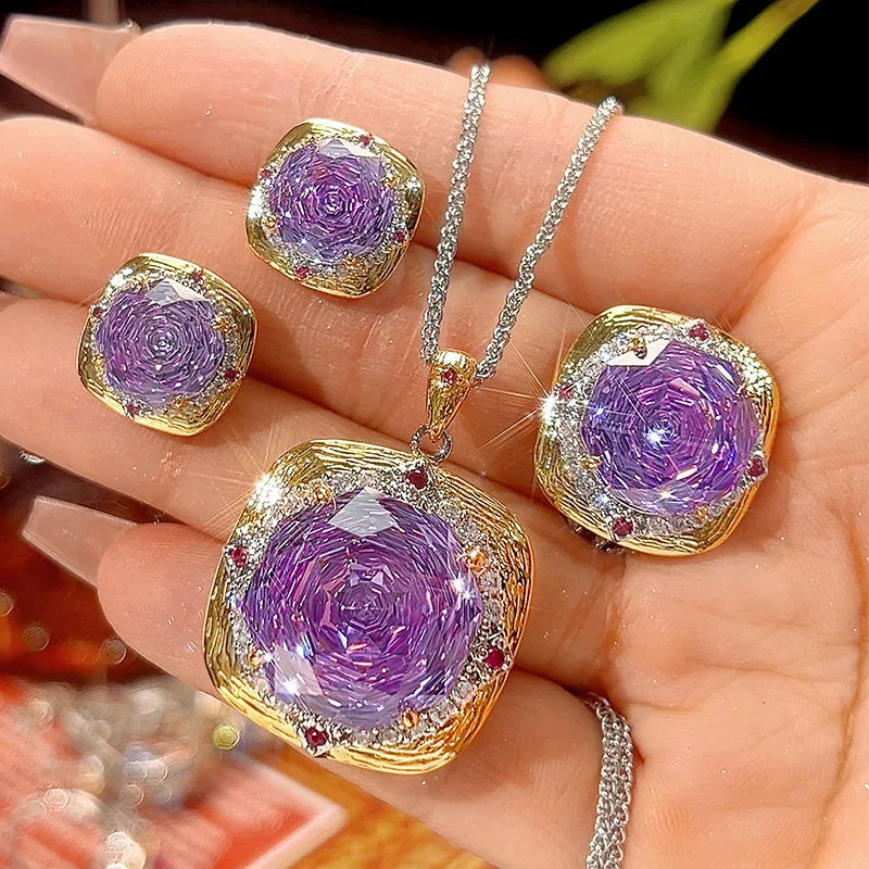 

Hot-selling jewelry with copper base, gold-plated, rose-cut Roland round vintage main stone 18-14m