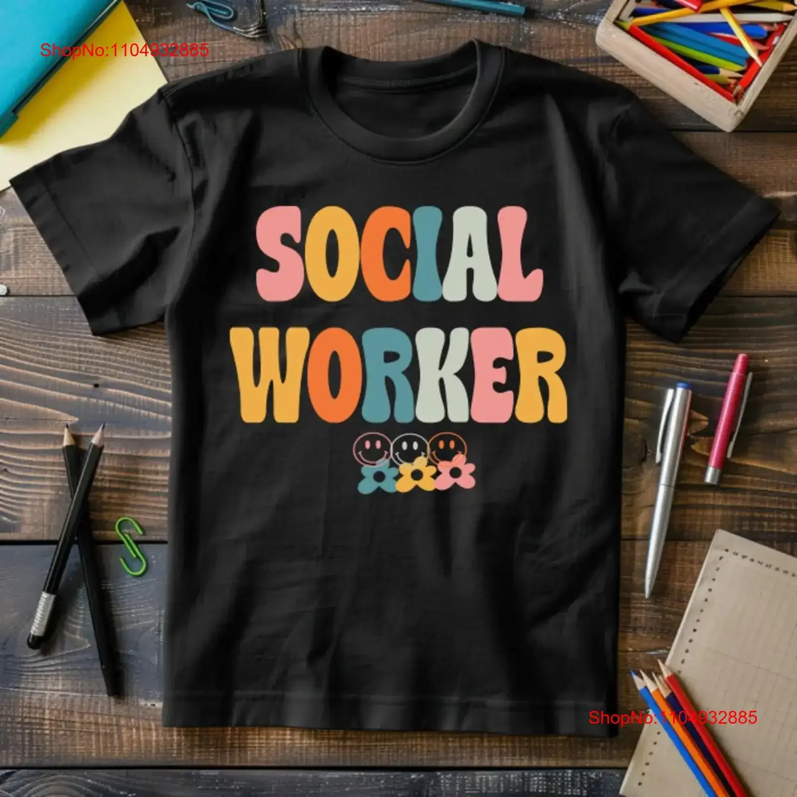 

Retro Social Worker shirt Appreciation T s for Workers vintage Washed graphic Unisex streetwear fashion Slightly Stretched