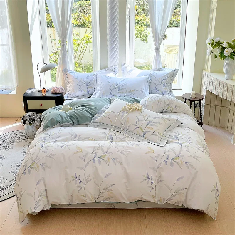 100% Cotton Fresh Printed Duvet Cover Skin-friendly Breathable Durable Blanket Covers Soft Comfortable Bare-sleeping Quilt Cover