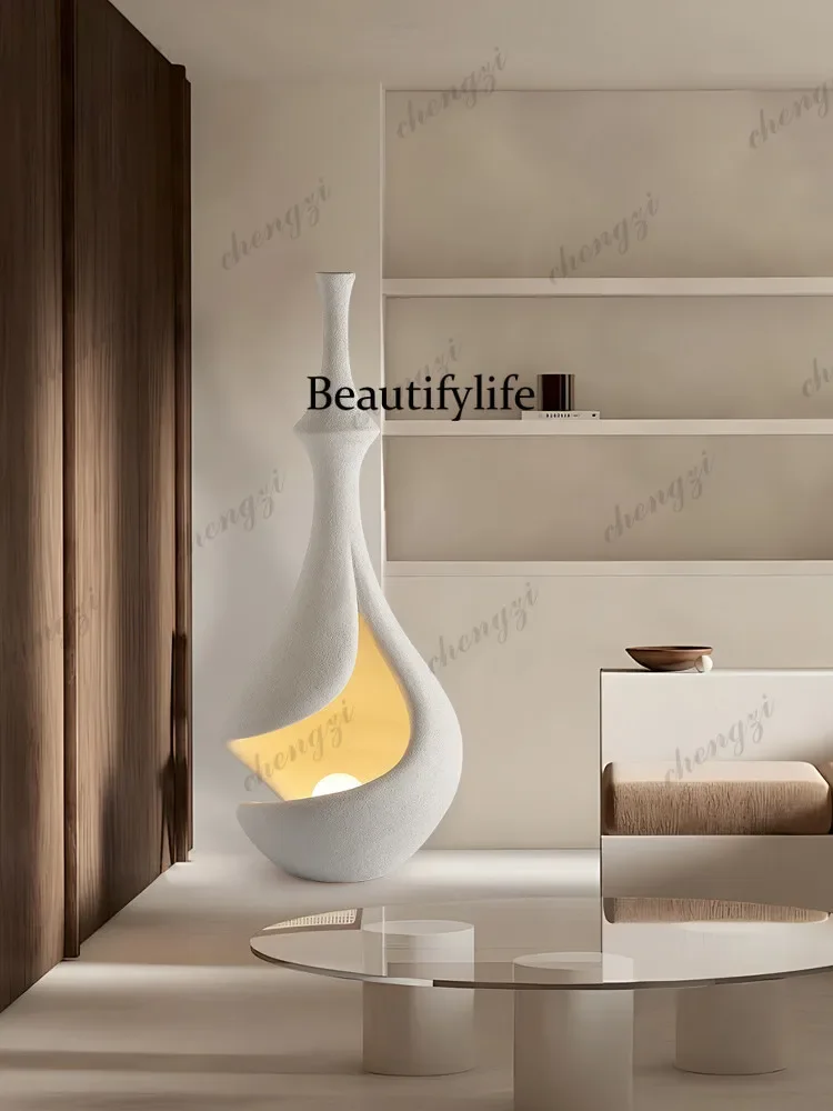 M138 Wabi Sanfeng Floor Lamp Retro Homestay Study Bedroom Japanese Creative Bedside Living Room Vertical Decorative Lamp Next to