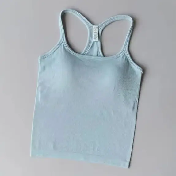 Women Racerback Sports Bra Shock Absorbent Slim Fit Yoga Camisole Vest For Running Pilates Fitness Outer Wear
