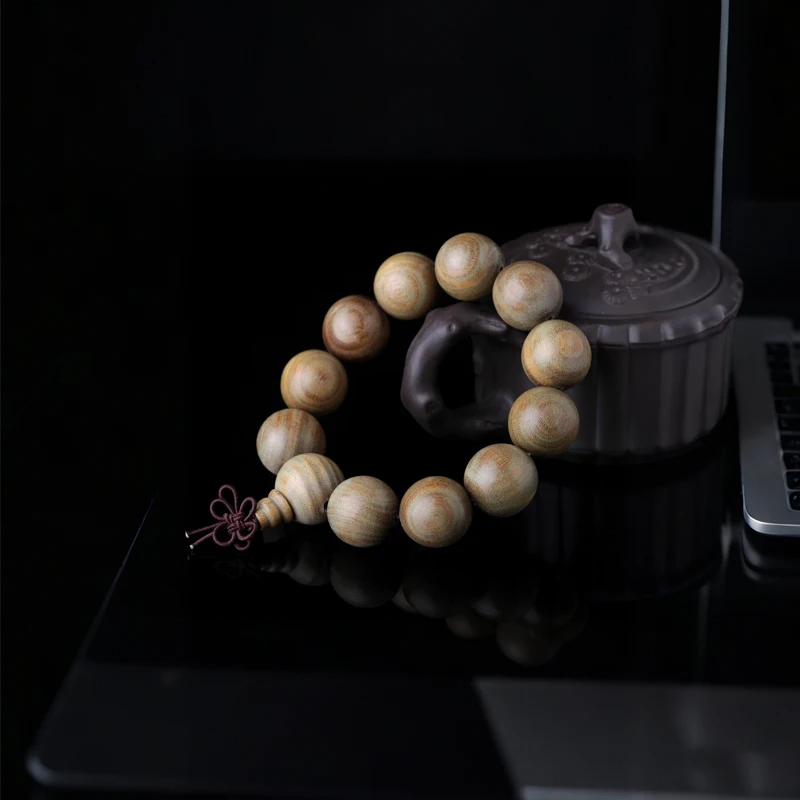 Sandalwood Men's Green Handmade Rosary Beads Prayer Beads High Quality Cool Wooden Beads Bracelet