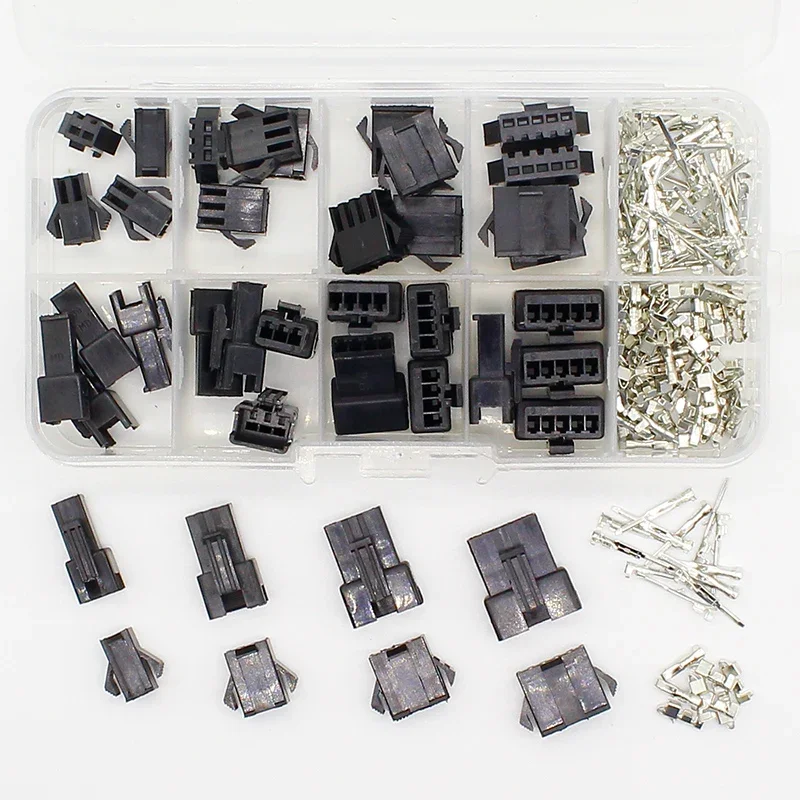 SM2.54 Kits 20 sets Kit in box 2p 3p 4p 5p 2.54mm Pitch Female and Male Header Connectors Adaptor