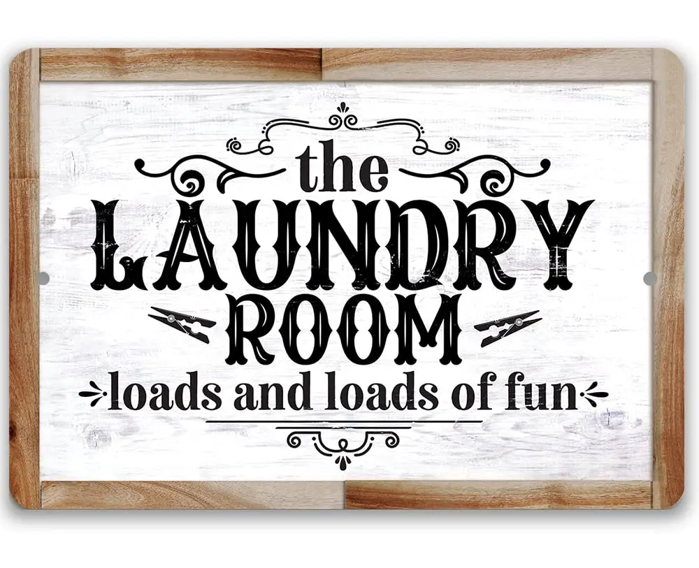 The Laundry Room, Loads and Loads of Fun - Decorative Hanging Plaque for Laundry Room, Great for Home, Apartment and Dorms  sign