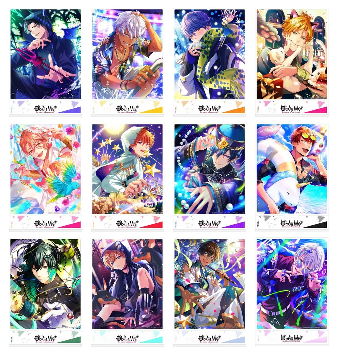 Loen Anime Store Obey Me! Diavolo Barbatos Luke Lucifer Mammon Quadrate Acrylic HD Characters Stand Desktop Decor Gift About15cm