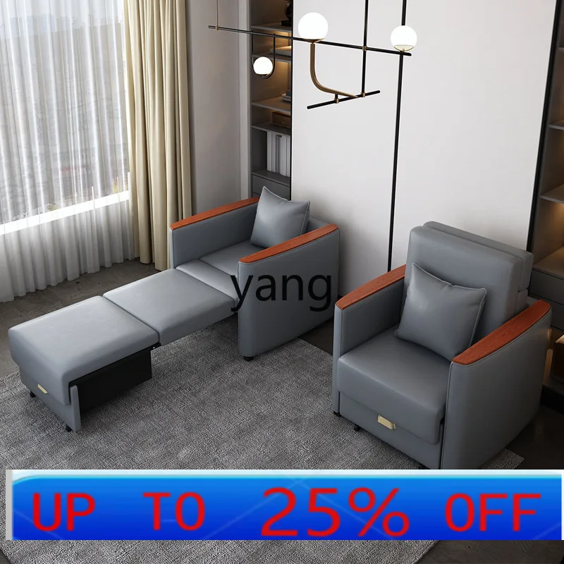 

LMM dual-purpose foldable multi-functional leather art study office lunch break sofa chair manufacturer