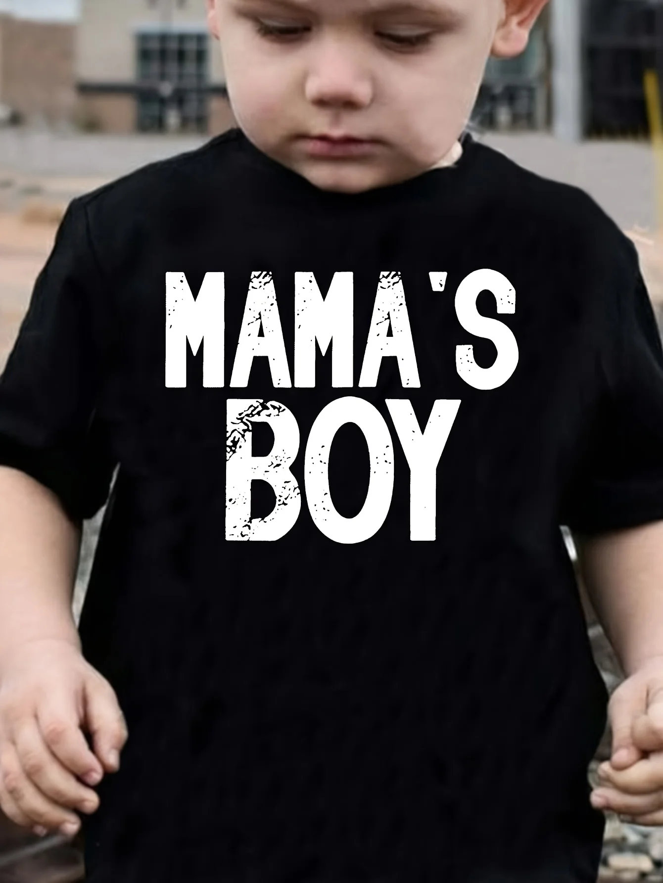 Simple Retro Mamas Boy Text Design Cute Toddler Print Kids T Shirt Boys Girls Family Matching Summer Crew Neck Casual Tee