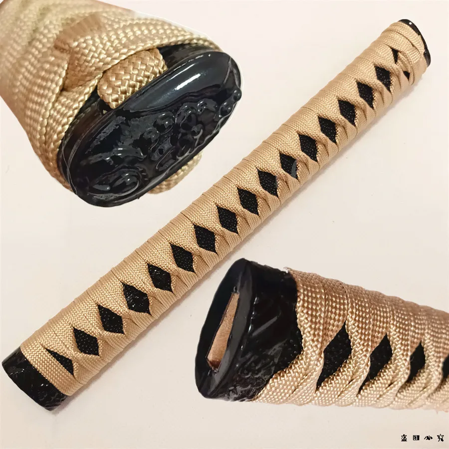 Рукоятка из сплава фучи Кашира менюки, 30 см, Tsuka Katana для аксессуаров, золотой японский шелк Ito, Новинка