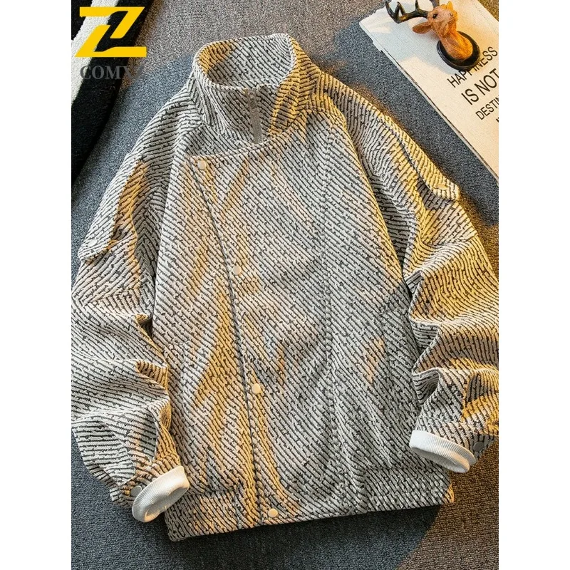 COMXZ  Minimalist Jackets Solid Color Stand Collar Stand Collar Outdoor Hiking Fishing Biker Jacket Comfortable Daily Men Coat