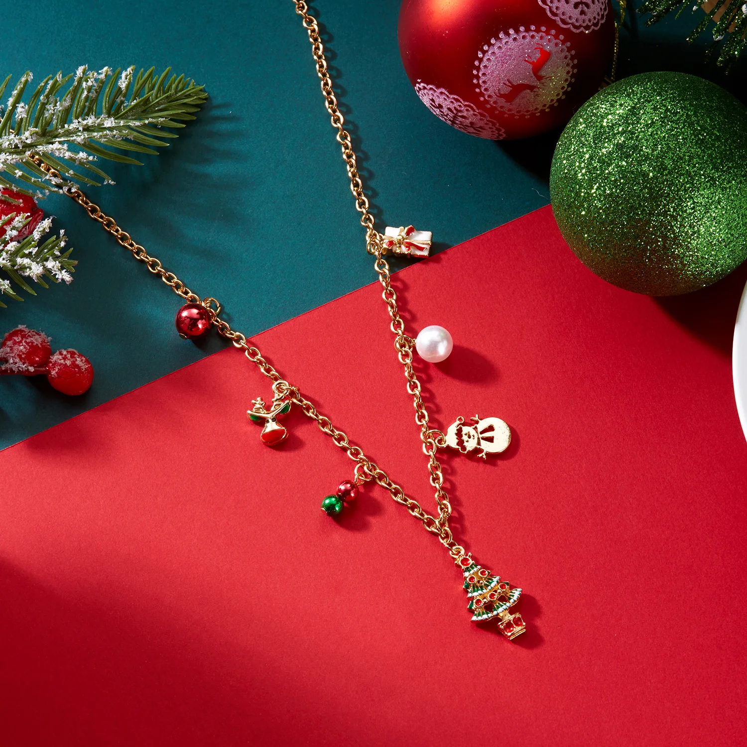 繊細なクリスマスツリーエルクペンダントネックレス女性男性用か - Elk Bugle Call のレビューと価格