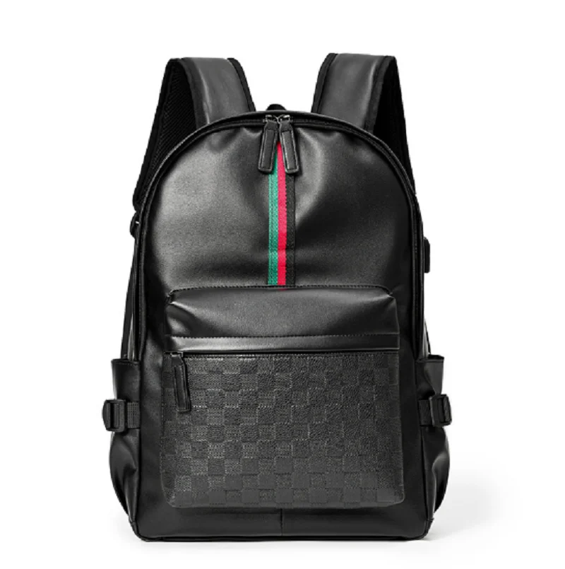 

Luxury Fashion Plaid Designer Travel Backpacks Men Women's High Quality Leather Shoulder Bags Large Capacity School Bag Backpack