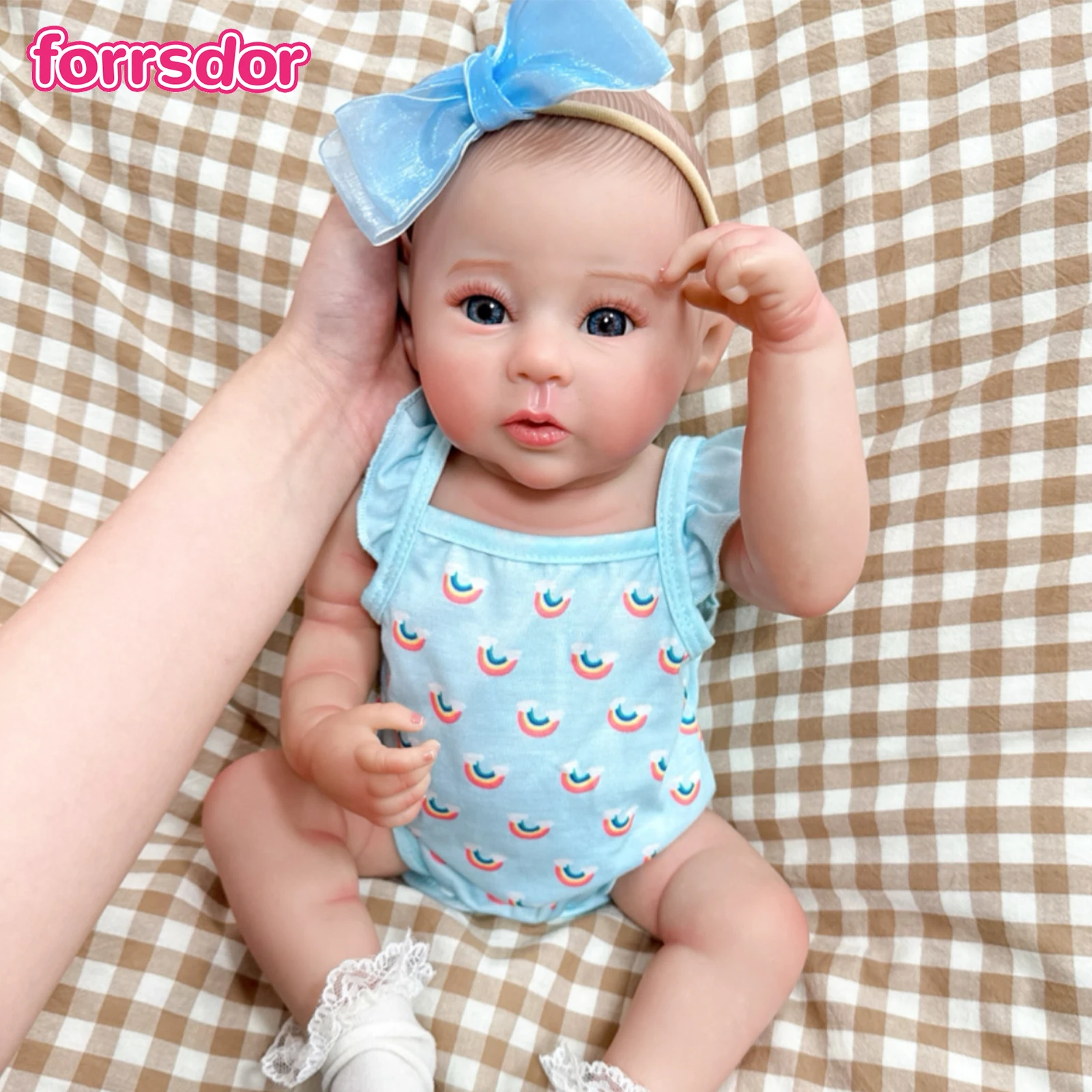 

18-дюймовая виниловая кукла Reborn Girl Raven, моющаяся 3D краска для кожи, видимые вены, кукла для новорожденных Bebe Reborn, игрушки, рождественские подарки