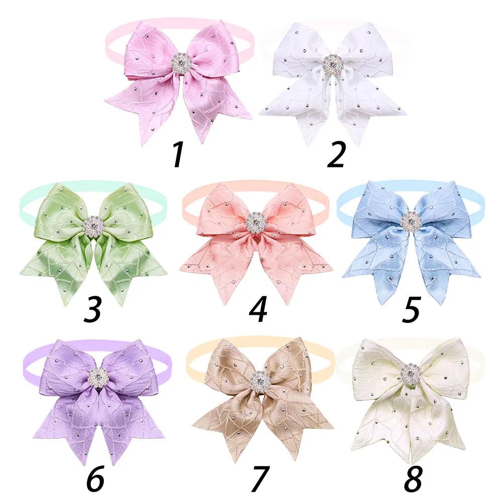 30PCS Luxury Dog Bowties With Diamonds Colorful Adjustable Puppy Neck Ties Pet Collars For Dogs and Cats Grooming Accessories view 6
