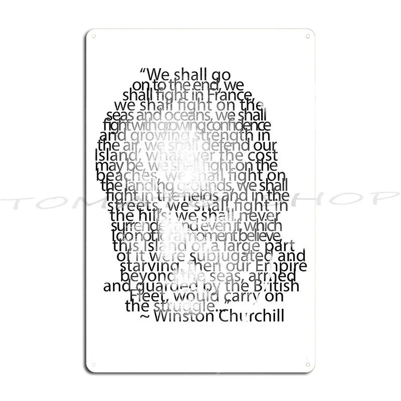 Winston Churchill Metal Wall Decor Cinema Garage Printing  Tin Sign Poster
