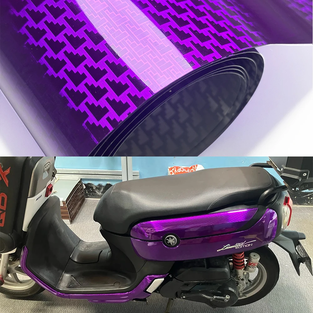 Car Body Vinyl Wrap, Plated Carbon Fiber Sticker, High Glossy, Red, Blue, Green, Purple, Gold Aircraft Pattern Wrapping Car Film