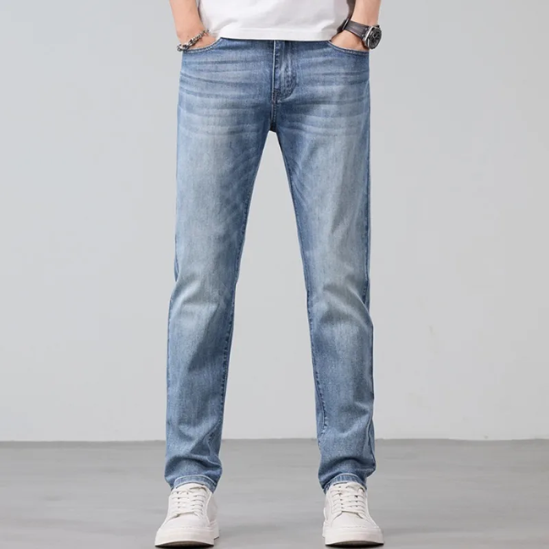 

Jeans Man Pants Baggy Jeans Loose Fit Spring Summer Stretch Slim Korean Style Fashionable Casual Trousers For Men