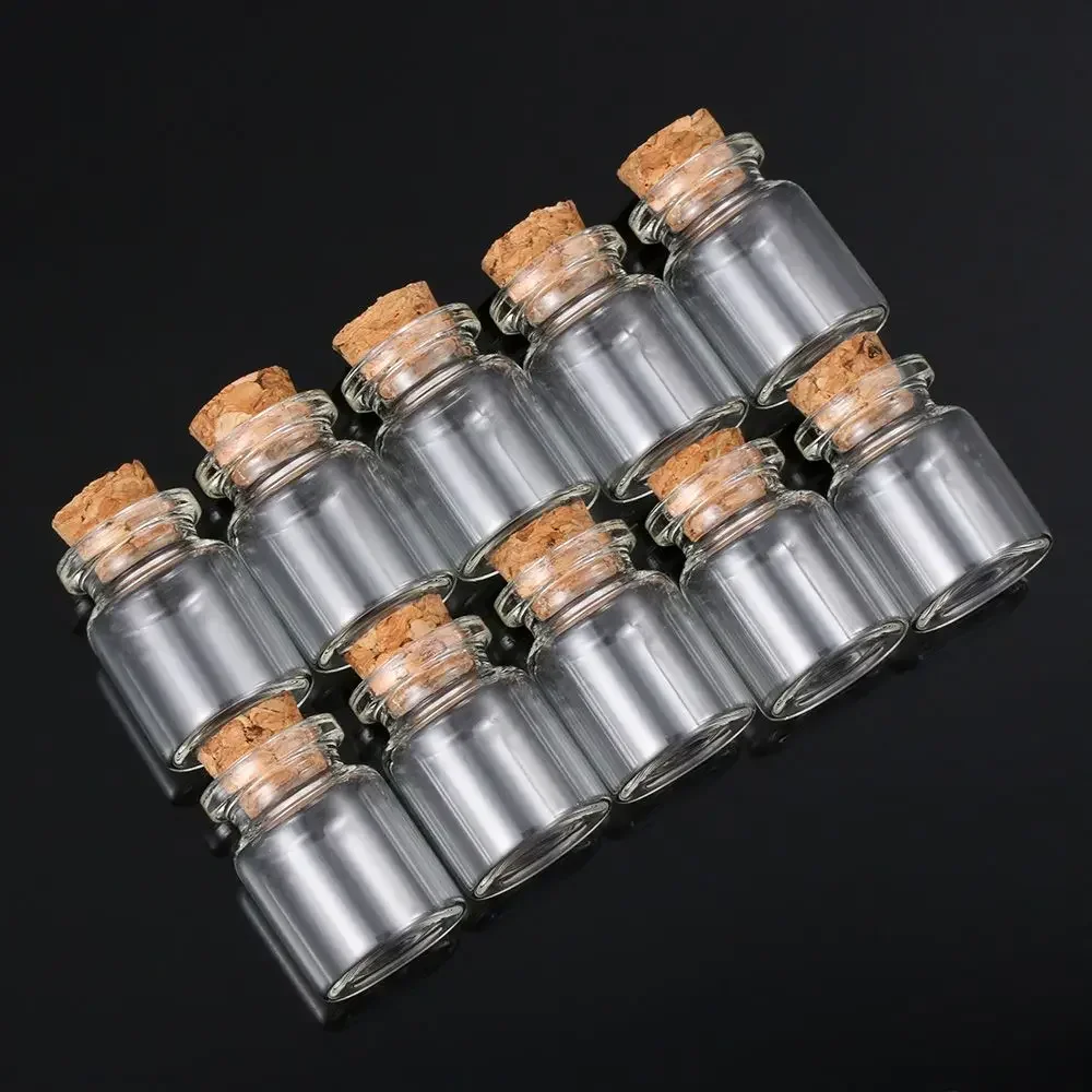 10/100PCS Empty Glass Bottle with Cork Stoppers Tiny Transparent Wish Jars Spice Message DIY Drifting Vials Wedding Party Gifts