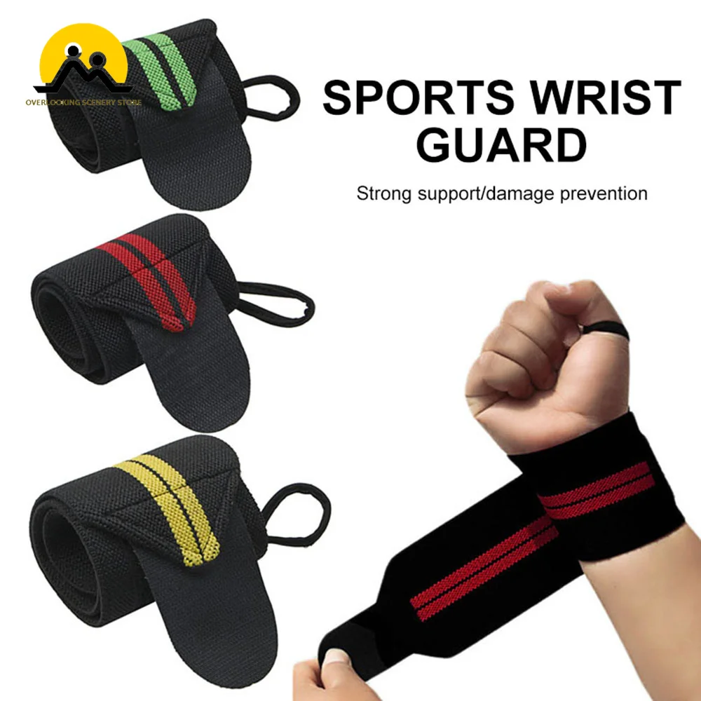 1Pcs Weight Lifting Wristband Elastic Breathable Wrist Wraps Bandage Gym Fitness Weightlifting Wrist Brace Support Strap