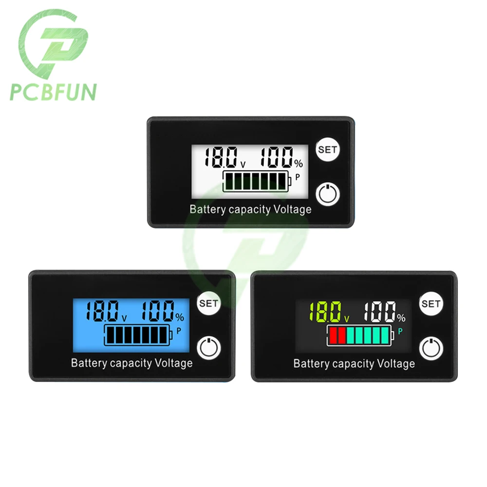 DC8-100V 6133A Battery Capacity Indicator LCD Digital Power Meter Lead-acid Lithium LiFe PO4 Voltage Tester for Car Motorcycle