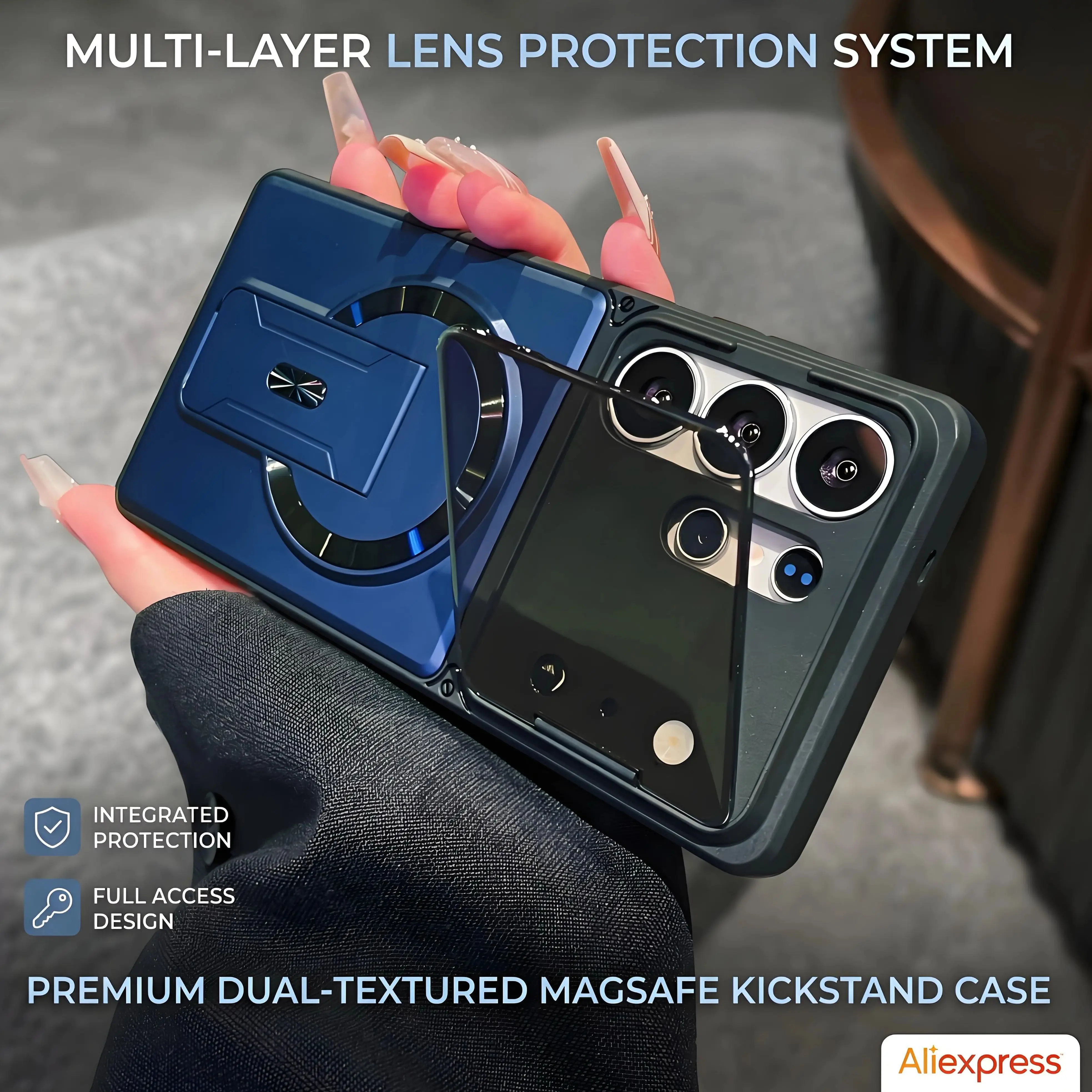 Luxury Invisible Mirror Protection Kickstand Magnetic Phone Case For Samsung 26 S25 S24 FE Ultra A56/A36 A57 A37 A17 A16 A07 A06