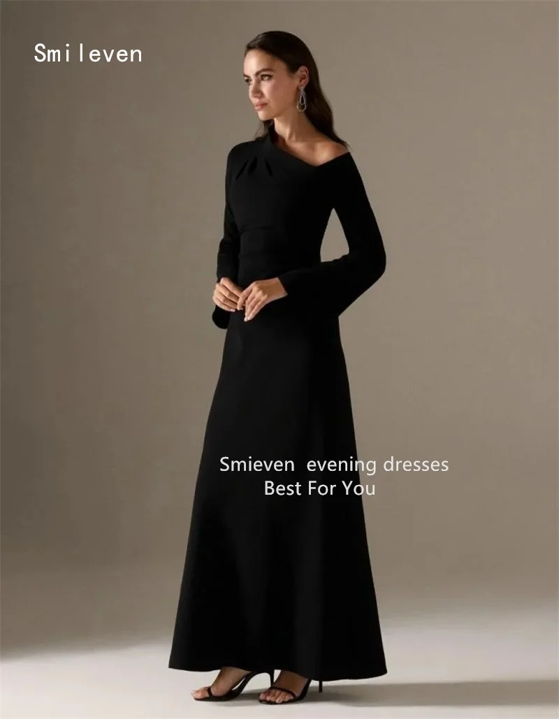 Smileven Romanzo Abito da ballo a sirena nera con spalle scoperte Abiti da festa Abito classico per occasioni formali personalizzato 2026