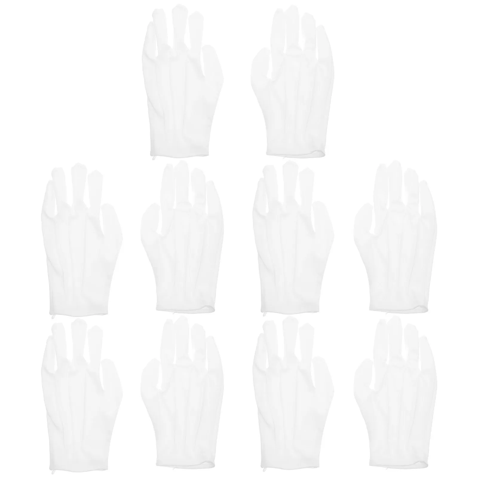 

10Pairs White Polyester Breathable Dustproof Gloves Protective Jewelry Handling Gloves for Performance Coin Handling Jewelry