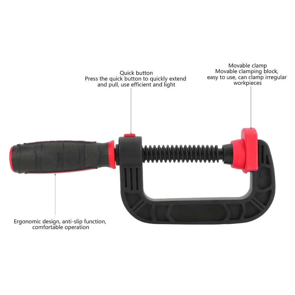 Strong Adjustable G Clamp 50mm Jaw Plastic Quick Release Clamp Woodworking Clamp Woodworking