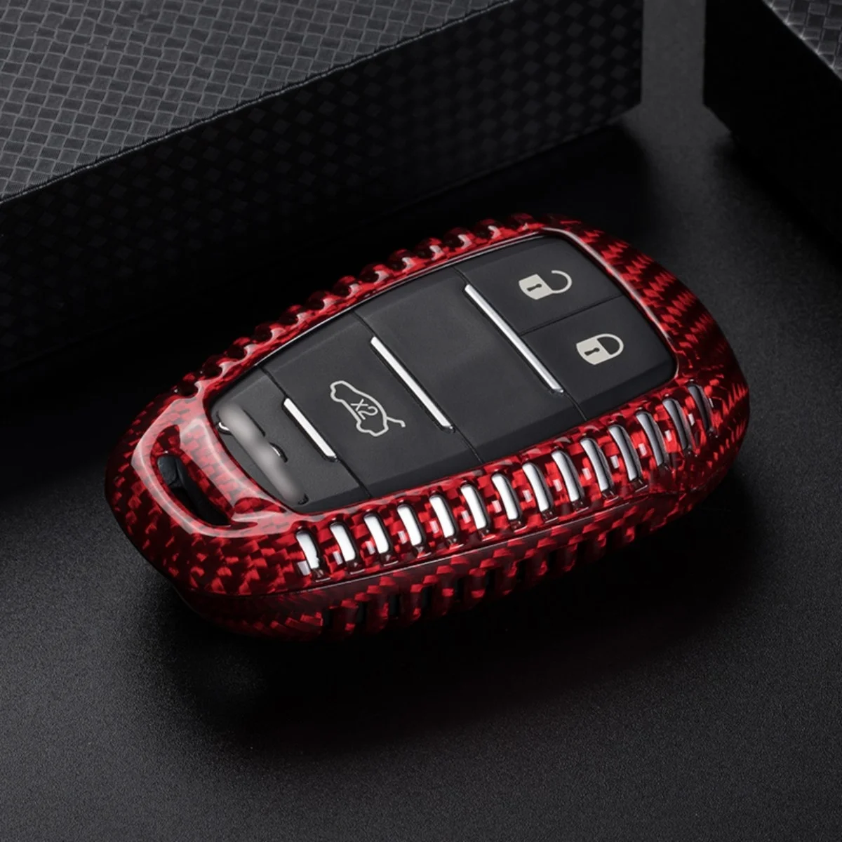 3 Button Carbon Fiber Key Case Car Cover For Alfa Romeo Giulia Stelvio 2017 2018 For Smart Remote Shell Auto