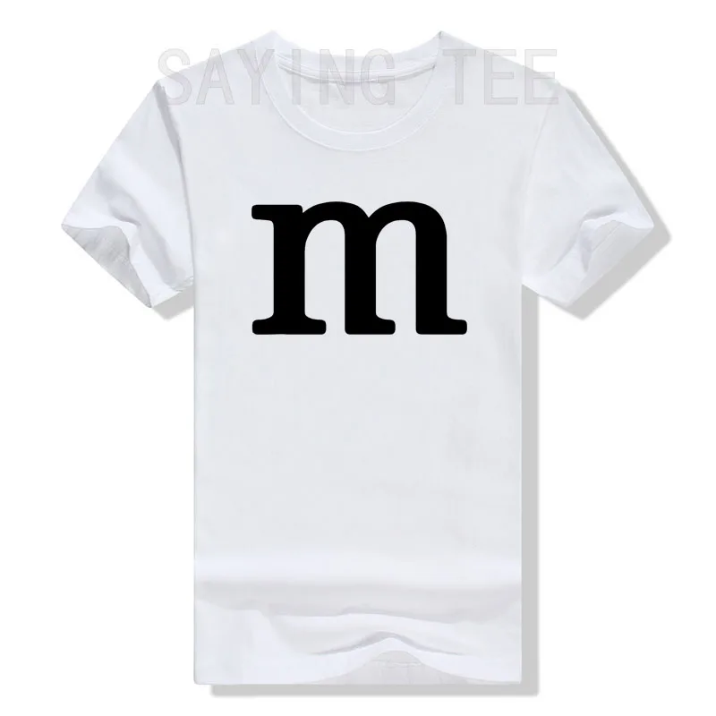 Buchstabe M Lustiges Gruppen-Halloween-Team Einfaches, bequemes Kostüm-T-Shirt Y2k Halloween-Party Grafik-Freizeit-T-Shirt Persönlichkeits-Soft-Baumwoll-Oberteil – Detail 7