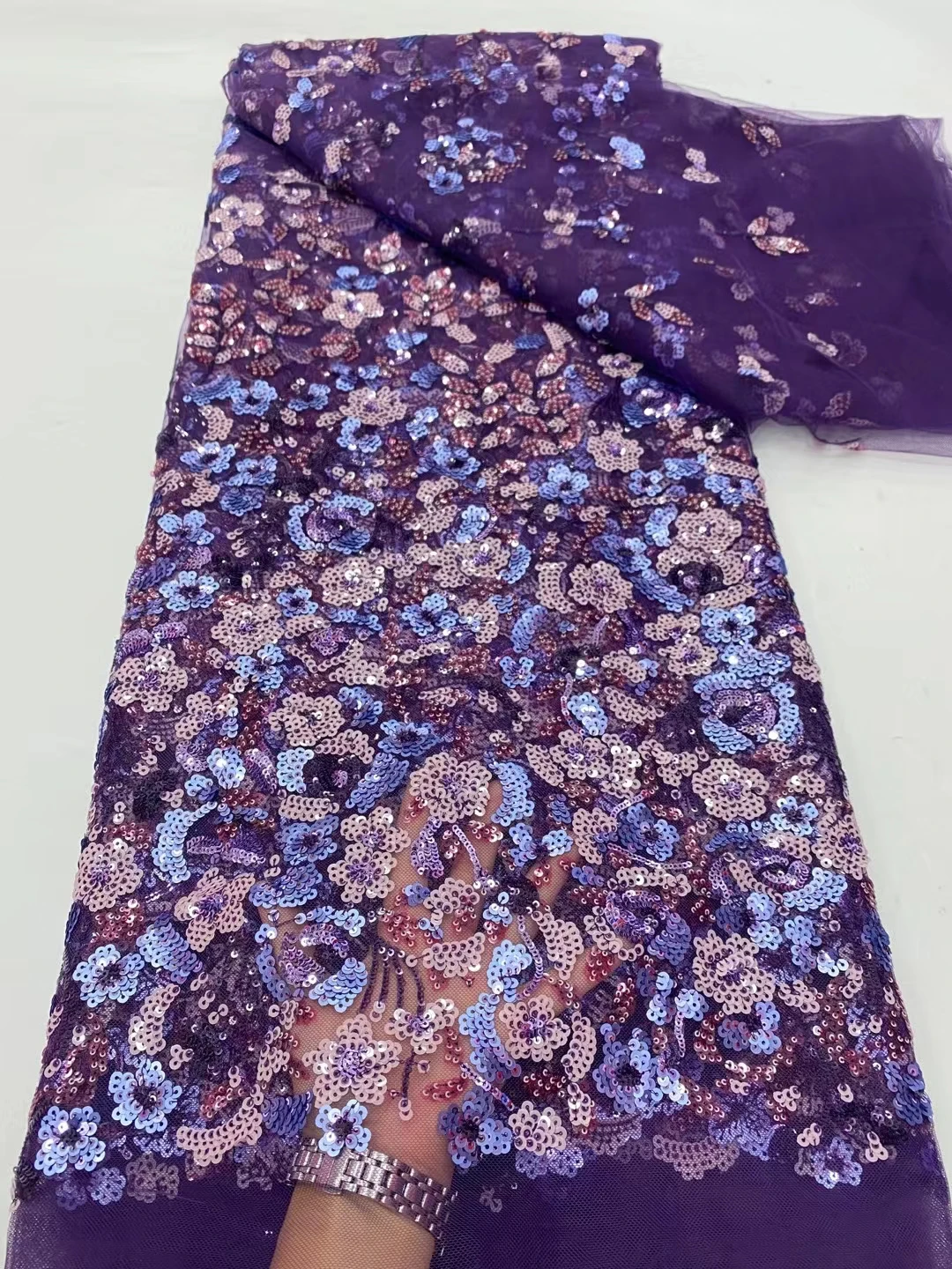 

NDPN309 Wonderful style African net lace fabric with sequins,top quality embroidered French tulle lace for party/wedding dress