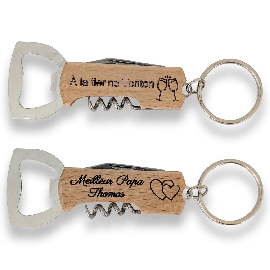 50*Personalized Beer/Wine Bottle Opener, Multifunctional Portable Bottle Opener Keychain, Hotel Restaurant Logo Custom Wholesale