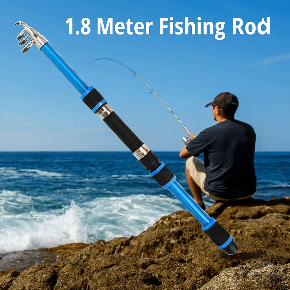 

Portable Telescopic Fishing Rod Hard Spinning Mini Fishing Pole 45cm Storage Convenient Fishing Hand Pole Fishing Tackle