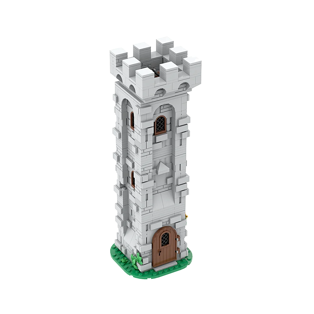 

Gobricks MOC Lion Knight Watch Tower Bricks Model Military Medieval Castle Tower Building Block Set Educational Toys Gift