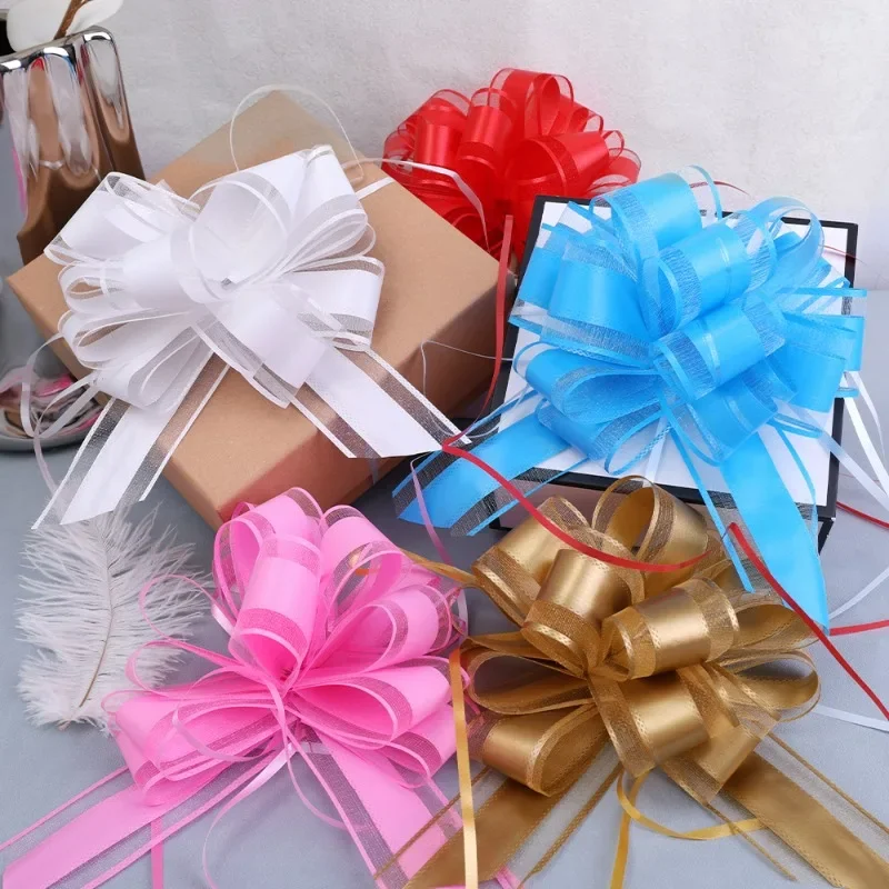 1-20Pcs Large Christmas Pull Ribbons Gift Baskets Boxes Wrapping Weddings Birthday Parties Thanksgiving Ribbon Bows Decorations