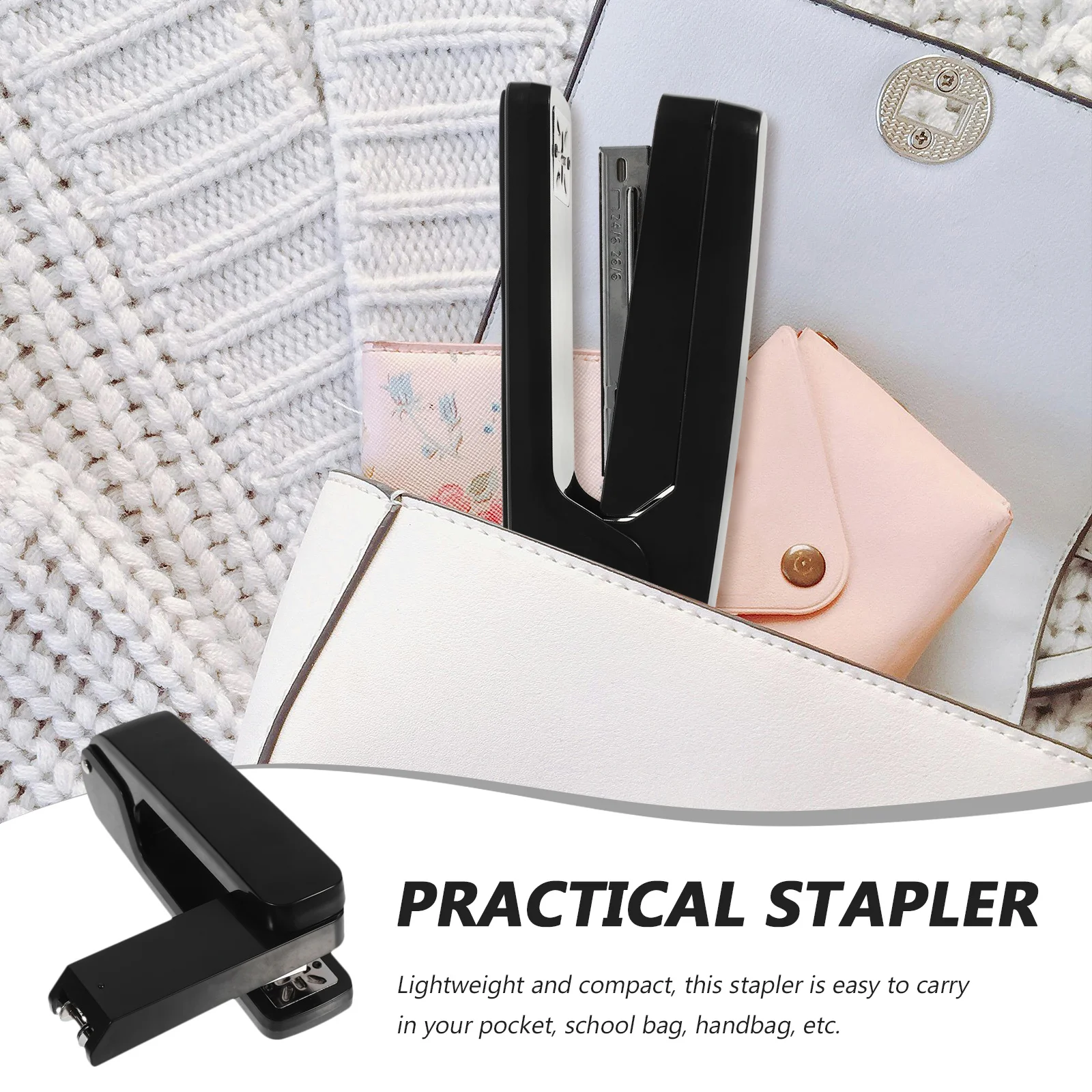 1pc Rotating High-Durability Portable Office Binding Stapler Multi-Function Desktop Stapler For School Home Office