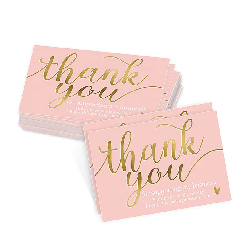 Custom Thank You Card For Business Colorful Printing Gold Silver Foil Birthday Wedding Invitation Teacher\'s Day Special Shape